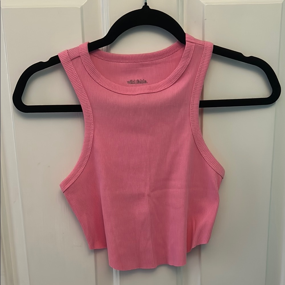 Pink Sleeveless Crop Tank Top